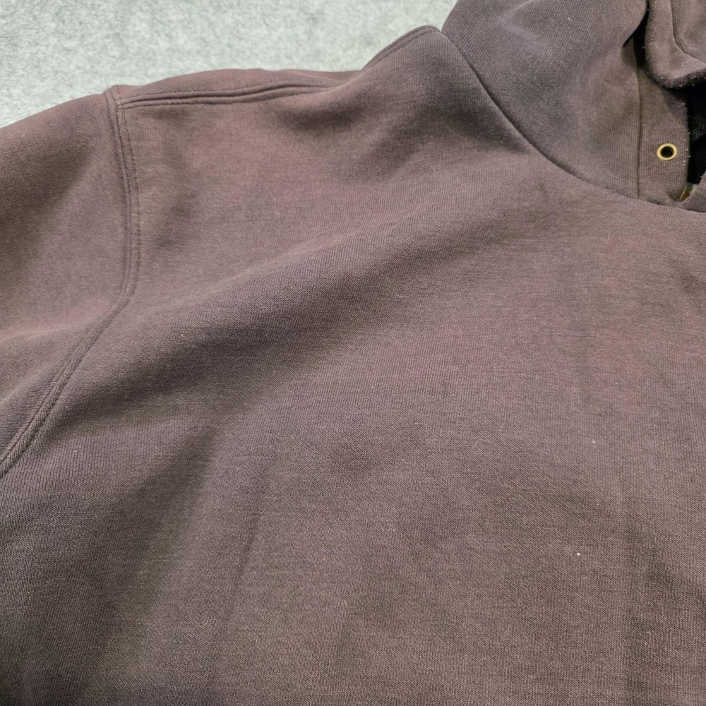 Carhartt Hoodie Mens XL Brown Lined Workwear Sweatshirt Pullover FADED J170 - Picture 13 of 16